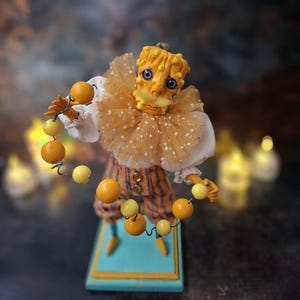 Handmade Halloween Pumpkin Doll – Whimsical OOAK Pumpkin Head Figurine | Fall & Autumn Decor Gift