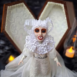 Lucy Westenra Vampire Art Doll: Handmade Gothic Horror Decor