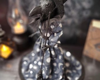 Gothic Raven Witch Figurine - Enchanting Home Decor