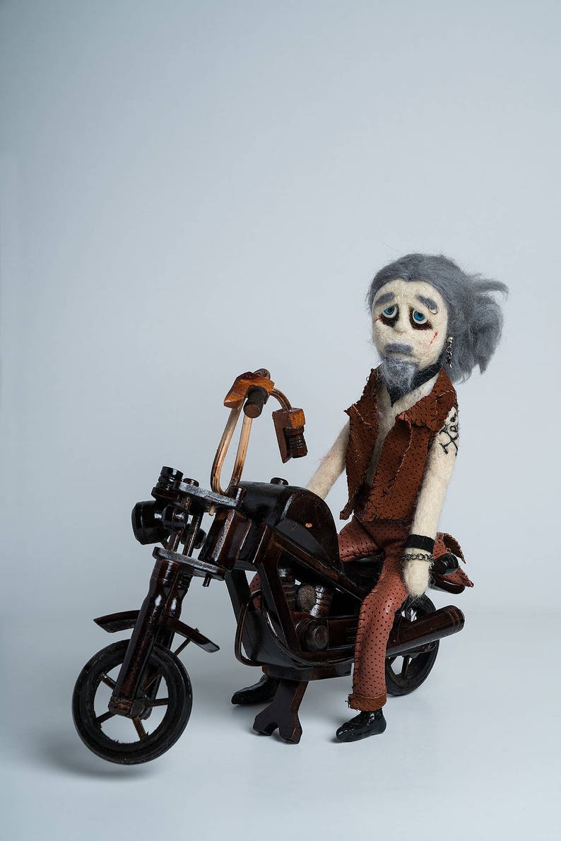 OOAK Motorcycle Man Doll image 0