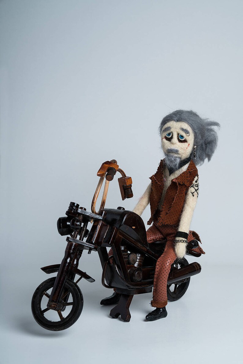 OOAK Motorcycle Man Doll image 0