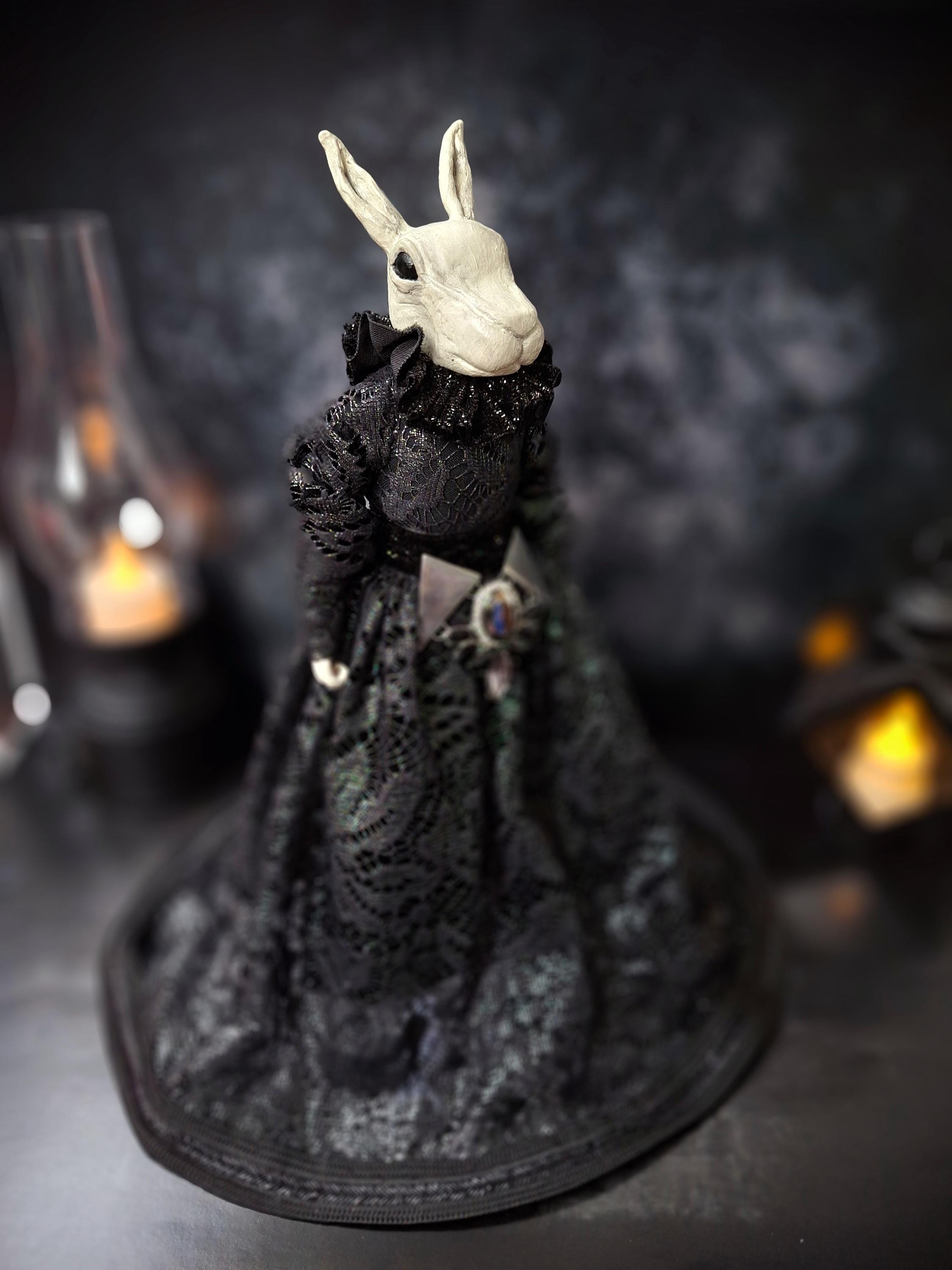 Gothic Rabbit Art Doll | Whimsical Dark Decor - Etsy