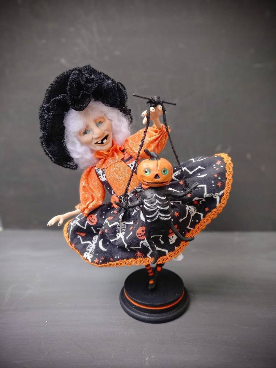 Halloween Witch Doll, Halloween Decor, Witch Figurine, Spooky Halloween ...