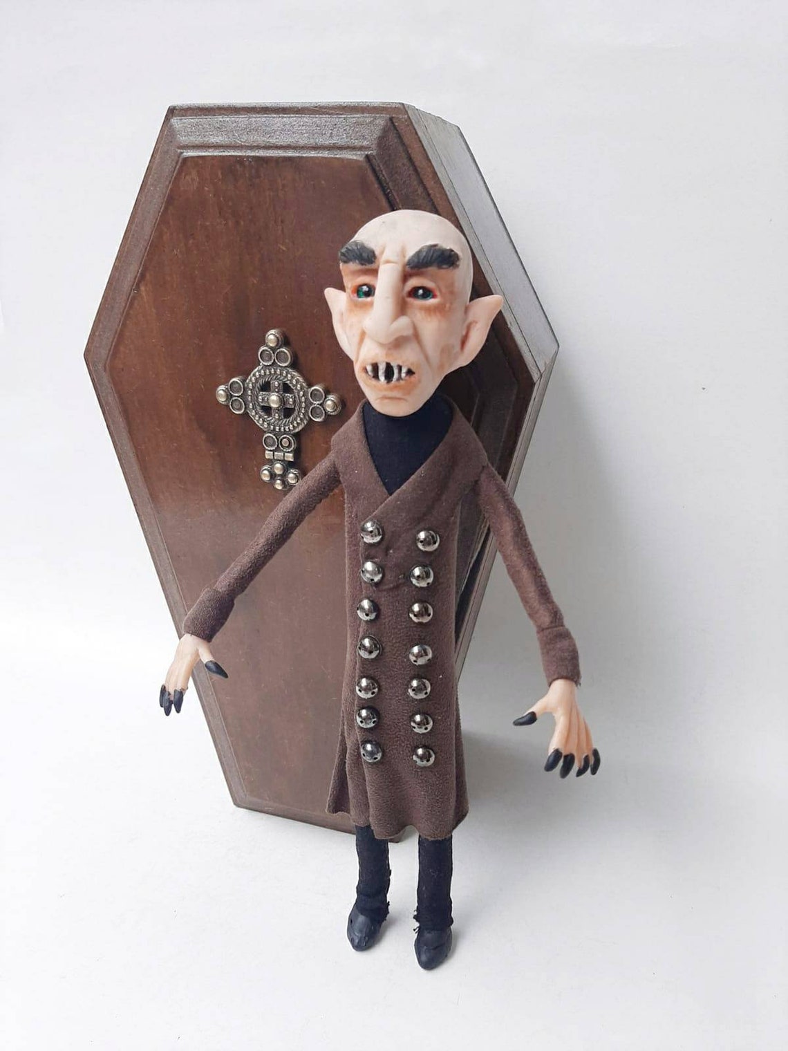 Nosferatu in Handmade Wooden Coffin Box One of a Kind Vampire | Etsy