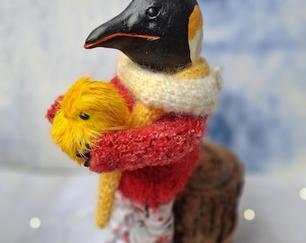 Kuscheltier Pinguin – 25 Cm, Rot, Superweich Aus Plüsch & Baumwollfüllung