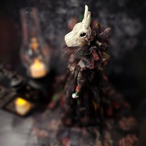 Gothic Bunny Art Doll: Handmade Anthropomorphic Rabbit Sculpture