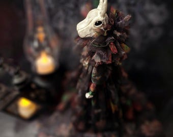 Gothic Rabbit Figurine | Unique Home Decor | Spooky Bunny Statues