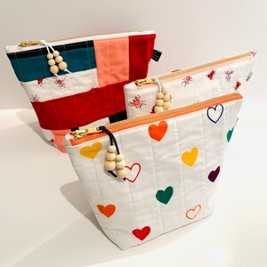 Large Vintage Fabric Cosmetic Bag