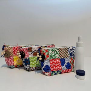 Small Patchwork Vintage Fabric Cosmetic Bag
