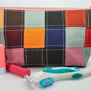 Large Patchwork Vintage Fabric Cosmetic Bag
