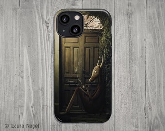 Spirit dark art surreal phone case original gothic illustration faerie cottagecore case dark academia decor