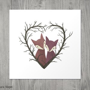 Zorros enamorados lámina artística