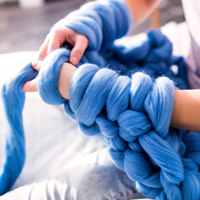 DIY Arm Knit a Blanket Kit with Video Tutorials Vegan Etsy