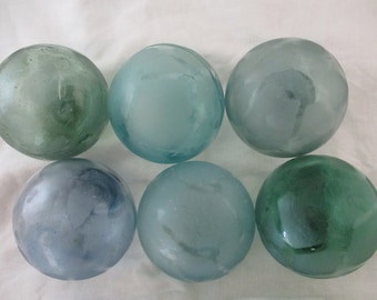 ....3 Japanese Diff Size ROLLING PIN Glass Floats Vintage Alaska Beach Combed