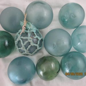 Ten Vintage Glass Fishing Floats, Alaska Beach Combed