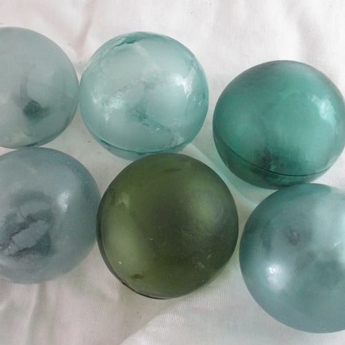 6 Net Patterned Alaska Beach Combed Japanese Glass Floats Etsy