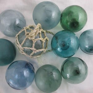 Ten Vintage Glass Fishing Floats, Alaska Beach Combed