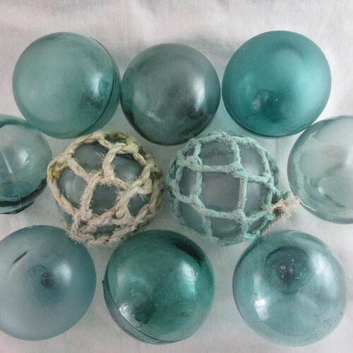 6 Net Patterned Alaska Beach Combed Japanese Glass Floats Etsy