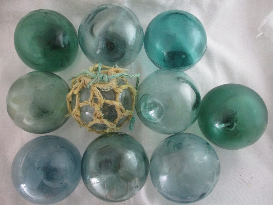 Ten Authentic Vintage Glass Floats Alaska Beach Combed Etsy