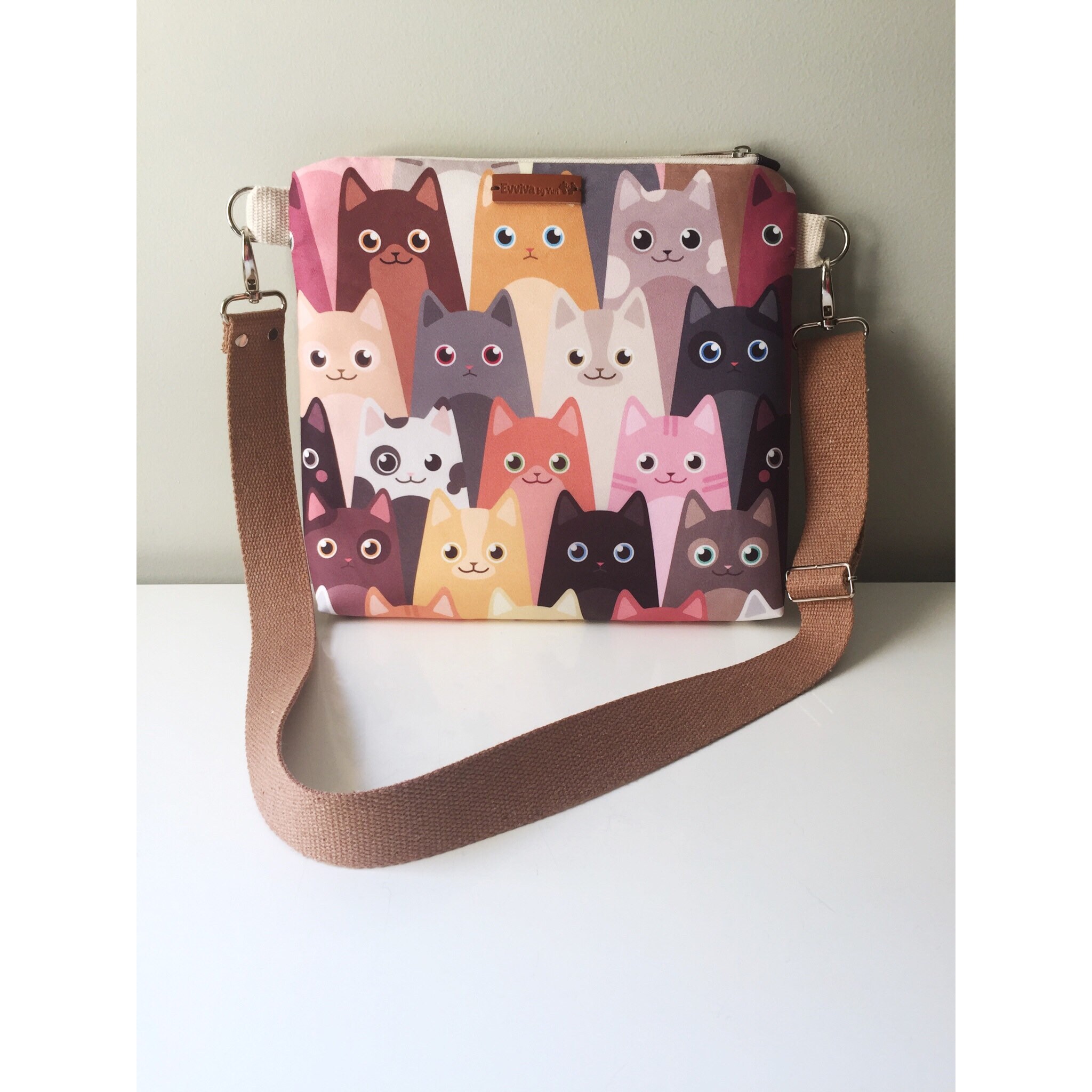 Cat Messenger Bag Kitty Crossbody Bag Cat Lovers Mini Etsy