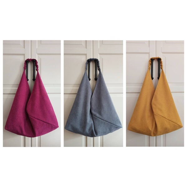 Sac Origami en tissu japonais minimaliste léger avec doublure et poches, sac à bandoulière Triangle Women, sac Azuma, sac décontracté, cadeau pour elle