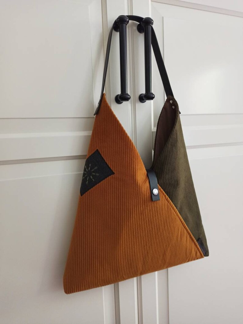 Khaki Corduroy Japanese Bag Mustard Hobo Bag Stylish Etsy