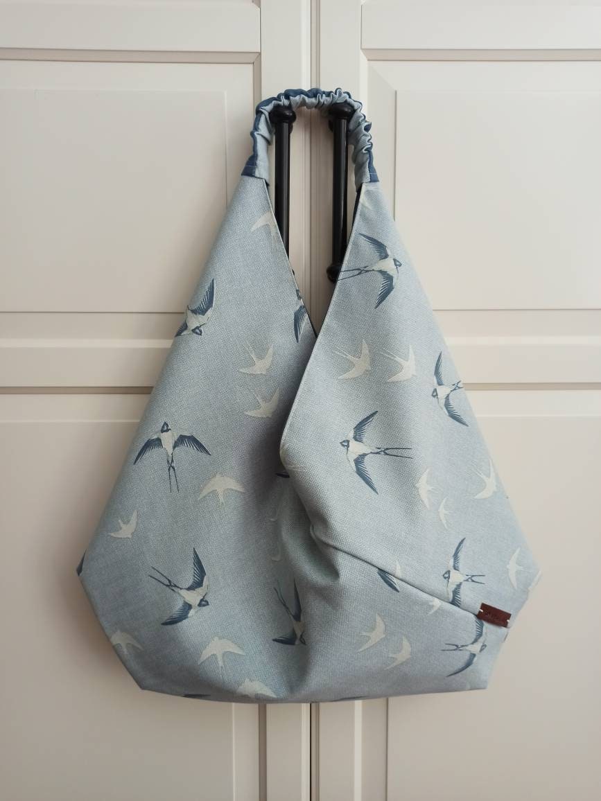 Swallow Origami Bag Blue Reversible
