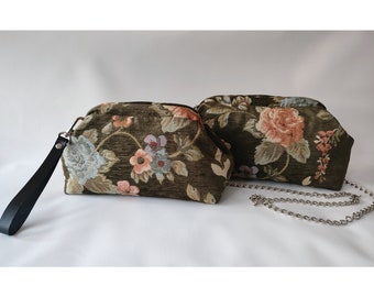 Floral Chenille Frame Purse: Handmade Dumpling Clutch Bag