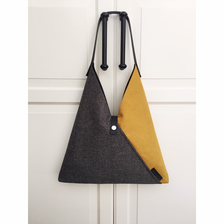 Mustard Hobo Bag Yellow Japanese Tote Bag Triangle Bag | Etsy