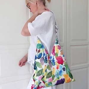 Floral Hobo Bag: Colorful Japanese Azuma Bukuro Crossbody Purse
