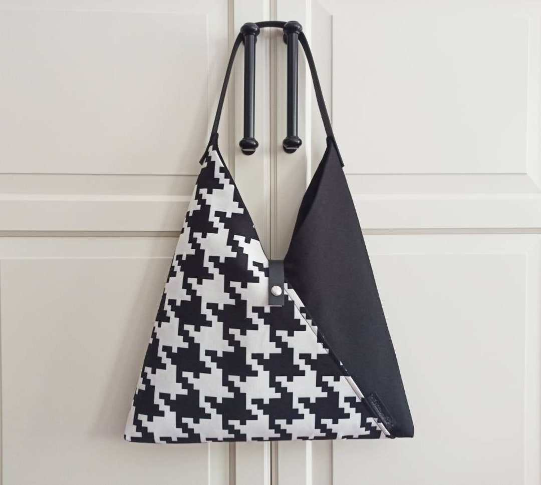 日本未入荷☆Folded Bag_4 colors/autt Black and White Japanese Bag, Houndstooth Black Hobo Bag