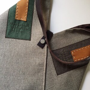 Green Hobo Bag, Brown Japanese Tote, Triangle Bag, Shoulder Bag ...