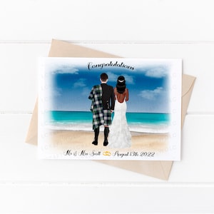 Carte de mariage écossaise personnalisée | Carte de mariage | Carte de mariage personnalisée | Carte écossaise | Carte personnalisée