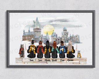 DIGITAL Personalised Wizard School Print | BFF Gift | Magic School Print