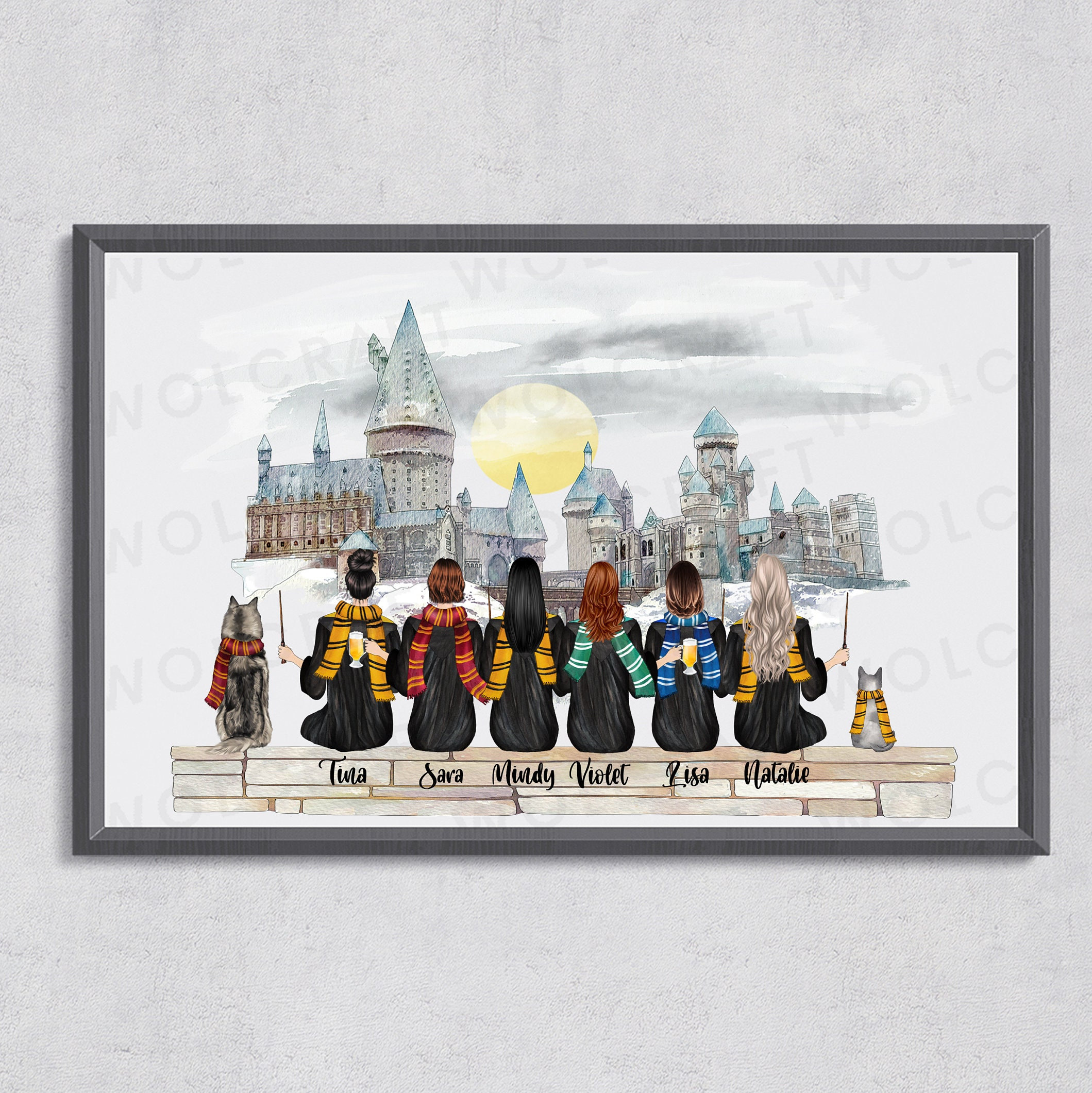 Personalised Wizard School Print | BFF Gift | Magic School Print