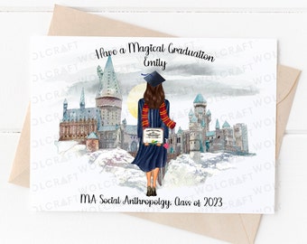 Personalised Wizard School Graduation Card | Wizard School Card | Graduation Card | Sister Card | Daughter Card | BFF Card