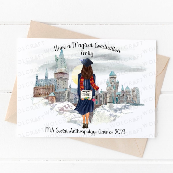Personalised Wizard School Graduation Card | Wizard School Card | Graduation Card | Sister Card | Daughter Card | BFF Card