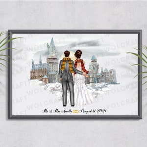 Digital Personalised Wizard School Wedding Print | BFF Gift | Magic School Print | Wedding Print | Wedding Gift