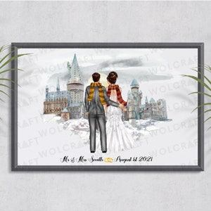 Personalisierte Zauberer Schule Hochzeitsdruck | BFF Geschenk | Magische Schule Poster | Hochzeitsdruck | Hochzeitsgeschenk