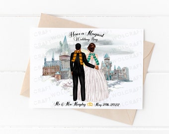 Personalised Wizard School Wedding Card | BFF Gift | Magic School Card | Wedding Card | Wedding Gift