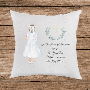 Personalised First Holy Communion Cushion Cover | Holy Communion Gift | First Communion Gift | Personalised Holy Communion Keepsake