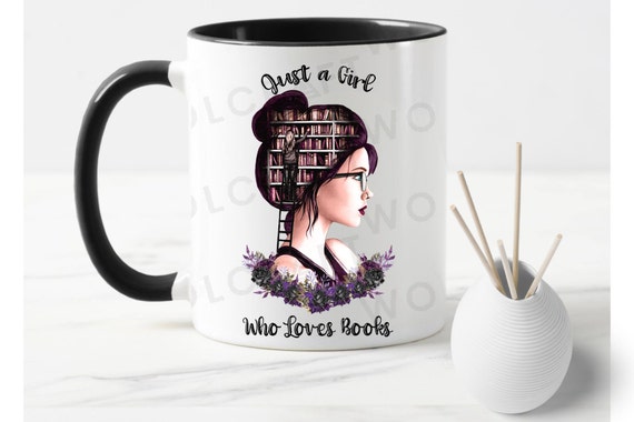 Goth Girl Bookworm Mug Reading Girl Mug Bookworm Mug Goth Mug Goth Gift 