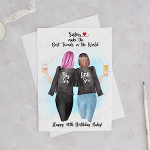 Personalisierte Geburtstagskarte | Geburtstagskarte | Schwester Geschenk | 16., 18., 21., 30., 40., 50., 60. Geburtstags-Karte