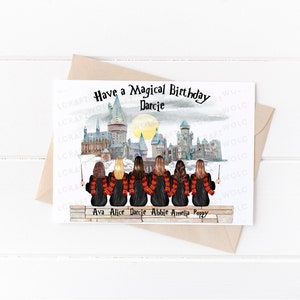 carte personnalisée d'anniversaire d'école de sorcier | carte d'anniversaire | Cadeau personnalisé | Carte d'anniversaire pour les 16, 18, 21, 30, 40, 50 et 60 ans