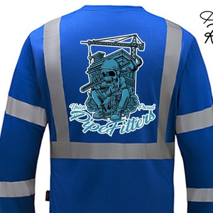 Pipefitter Safety Reflective Long Sleeve | Pipefitter Gear | Pipefitter T-shirt | Proud Pipefitter T-shirt | Mens T-shirt | Plumber Shirt |