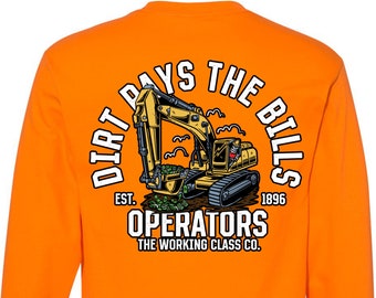 Heavy Equipment Operator Long Sleeve | Union Operator T-shirt | Operator T-shirt | Proud Operator T-shirt | Mens T-shirt | Operator Gear |