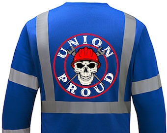 Ironworker Reflective Long Sleeve | Union Ironworker Gear | Welding T-shirt | Proud Ironworker T-shirt | Mens T-shirt | Construction Shirt |