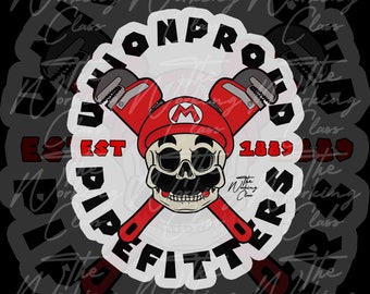 Pipefitter Sticker | Union Pipefitter Sticker | Pipefitter Gear | Welding Gear | Car Decal | Plumber Sticker | Vinyl Sticker | Blue Collar