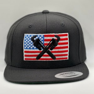 Plumber USA Snapback Hat | Wrench Hat | Plumber Hat | Pipeliner | Union Plumber | City Plumber | Pipefitter | Union Life | Union Proud