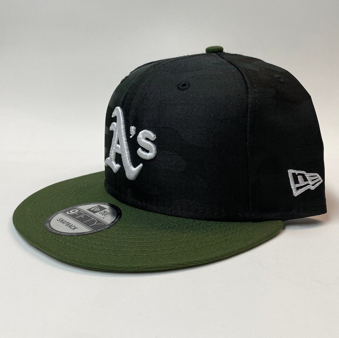 Oakland A's Athletics 9/50 cap BLACK CAMO/GREEN Baseball | Etsy